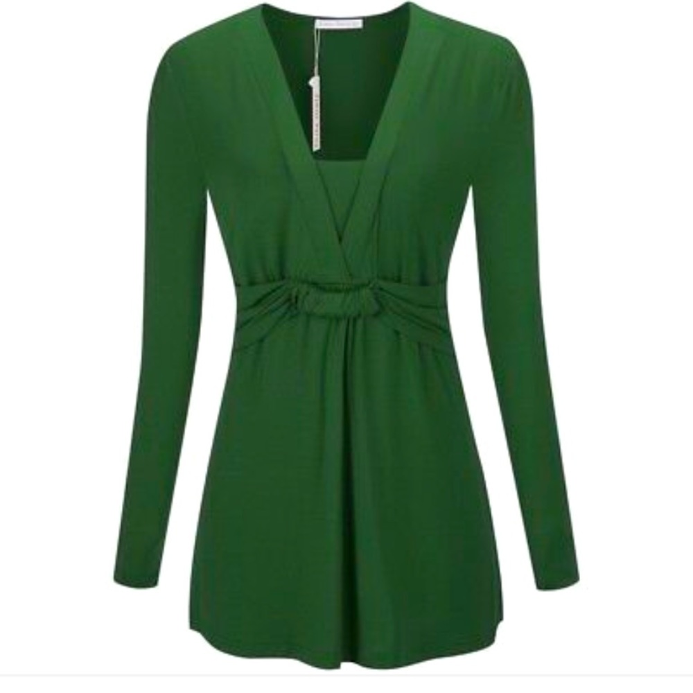 Hunter Green Twist Knot Tunic